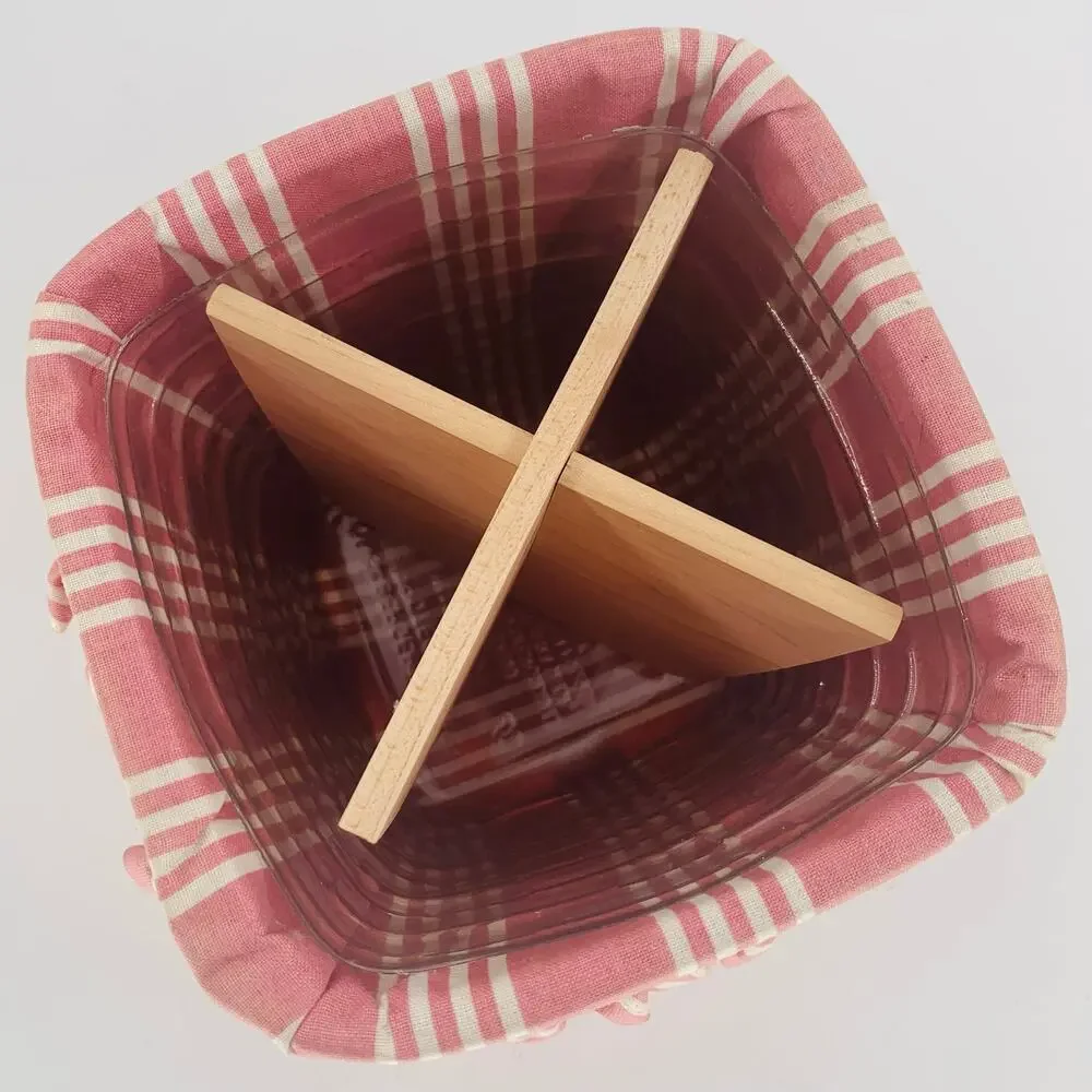 Longaberger Utensil Basket Liner Small Square Protector Tall Sectioned Divider